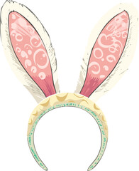 Easter Bunny Ears Headband Illustration - Festive & Cute Design

