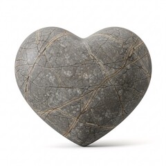 Fototapeta premium A heart-shaped stone with a rough gray texture, creating a natural and symbolic image,