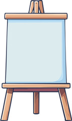 Empty Wooden Easel with Canvas - Art & Display Stand

