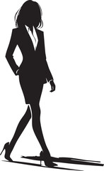 Female Businesswoman Silhouette - Confident Professional Icon

