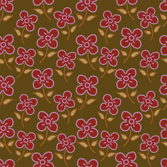 Colorful hand draw flowers seamless pattern. Can be used for fabric textile wallpaper.	