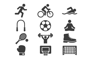 Icons of sports and fitness activities