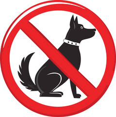 No Dogs Allowed Sign - Pet Restriction Icon

