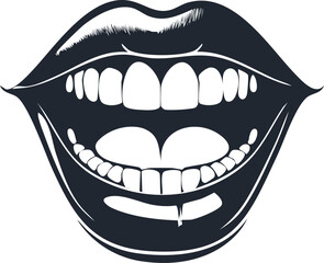 Open Laughing Mouth Silhouette - Expressive Humor Icon

