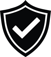 Secure Shield with Checkmark Icon - Protection & Approval

