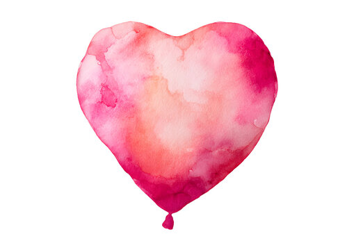 Sweet pink love balloon on a transparent background. Ideal for Valentine's Day graphics in PNG format.