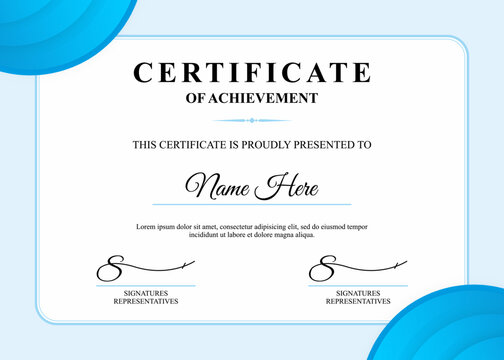 Elegant Certificate of Achievement Template Design