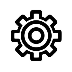 Minimal Black Line Gear Icon for Settings and Tools