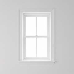 Obraz premium A white four-pane window, allowing light into a bright room, appears elegantly,