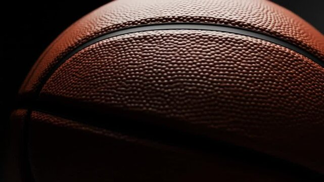 Close-up Texture of a Brown Leather Basketball