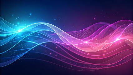 Abstract background with glowing lines and bokeh effect. Vector illustration.