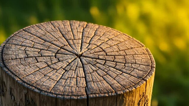 Closeup of wooden tree stump