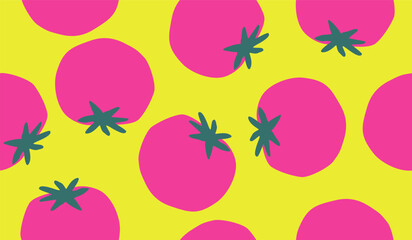 Cute tomato pattern background vector design