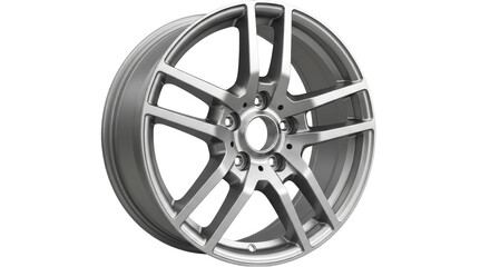 Isolated Silver Alloy Wheel Rim