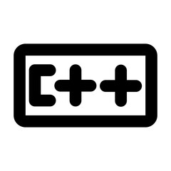 Obraz premium Simple line vector icon of a c++ symbol, commonly used in coding, terminal, and developer interfaces. Ideal for apps, websites, dashboards, and coding tools. SVG format, easy to edit and scale.