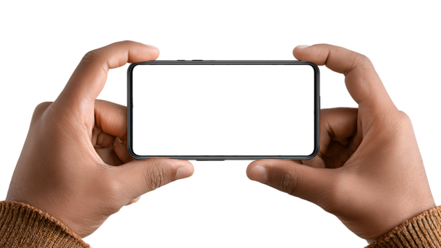 blank screen phone on transparent background PNG