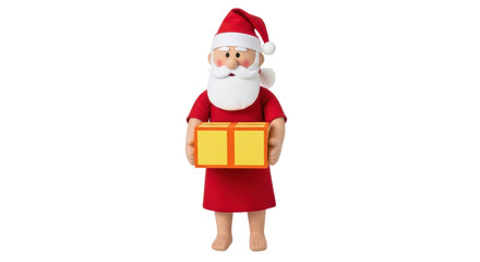 Isolated Santa Claus with Gift