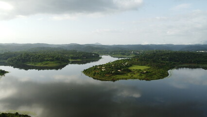 Scenic Villa on Karapuzha Reservoir Shore | Drone View of Wayanad, Kerala | Near Karapuzha Dam, Kalathuvayal, Ambalavayal, and Muttil South | Serene Lakeside Retreat