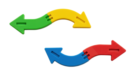 Isolated colorful arrow blocks