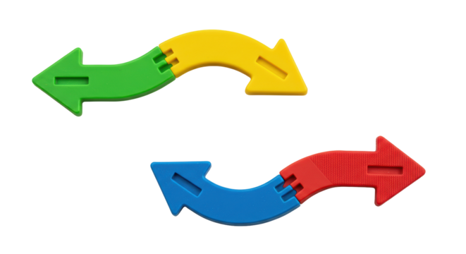 Isolated colorful arrow blocks