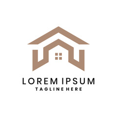 Abstrack modern house logo design template