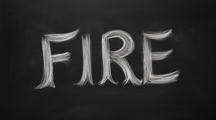 Financial Independence Retire Early concpet ,FIRE concept drawn on chalkboard, showcasing creativity and expression