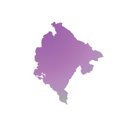 Map of Montenegro, sign silhouette. World Map Globe. Vector Illustration isolated on white background. Europe continent.