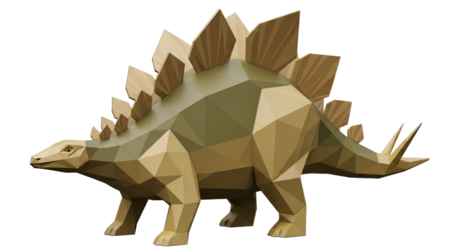 Isolated Polygonal Stegosaurus