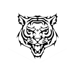 tiger head silhouette tattoo vector