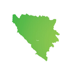Map of Bosnia and Herzegovina, sign silhouette. World Map Globe. Vector Illustration isolated on white background. Europe continent.