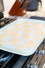 Baking Snowflake-Shaped Sugar Cookies for Homemade Christmas Gifts