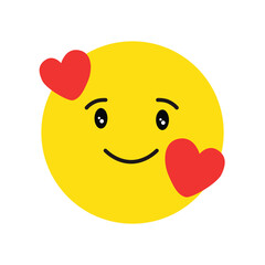 smiley face with heart