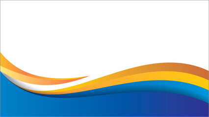 Abstract Blue and Gold Wave Design Modern Background