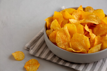 Crunchy Cheese Flavored Potato Chips Ready to Eat