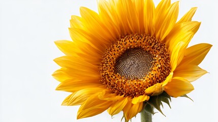 Fototapeta premium Yellow Sunflower Blossom on White Background