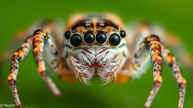 Detailed Close-Up of funy face of an spider Captured in Intricate Macro Photography