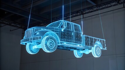 Futuristic hologram pickup truck design concept