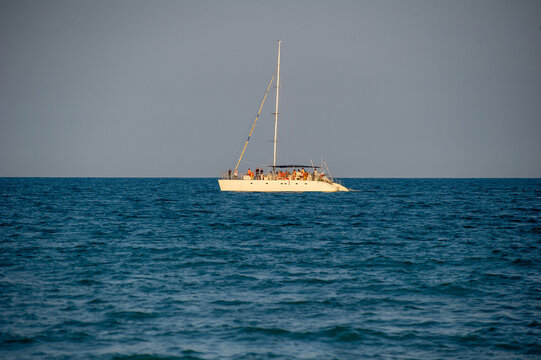 a maxi catamaran in the sea in Bulgaria