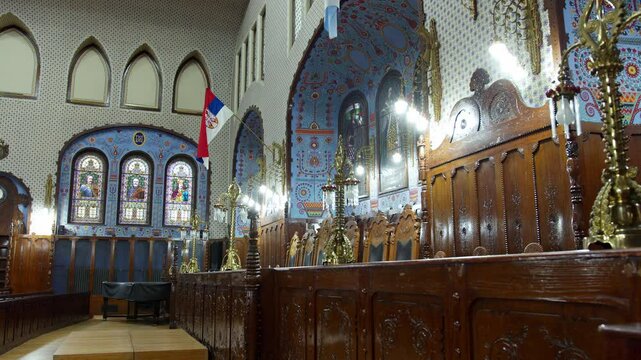 Stunning interior of Subotica Synagogue in Serbia showcases unique architecture and vibrant decor