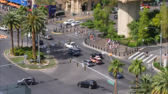 Las Vegas Blvd and Paris Dr. intersection, time lapse