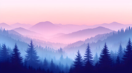 Obraz premium Mountain range pine forest landscape