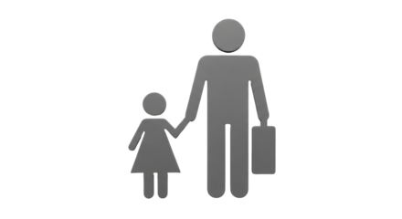 Isolated Father and Daughter Icon