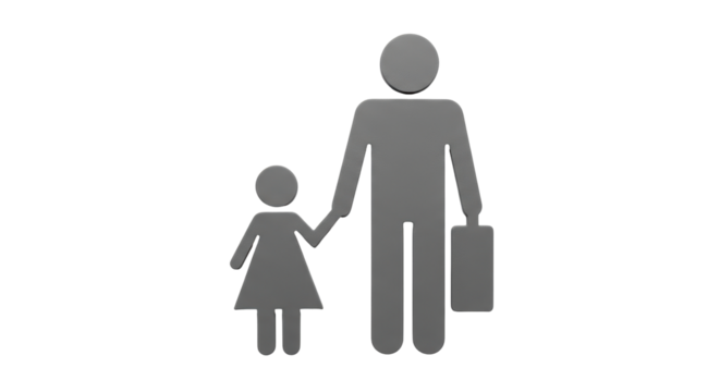Isolated Father and Daughter Icon