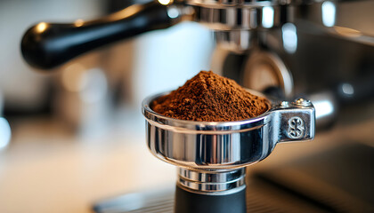 The portafilter coffee, close-up