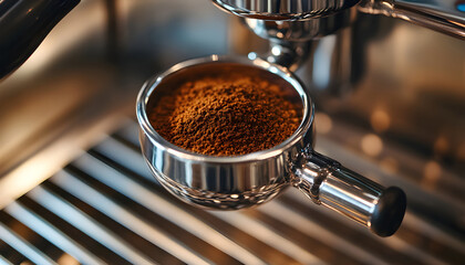 The portafilter coffee, close-up