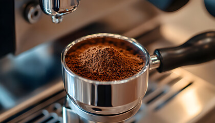 The portafilter coffee, close-up