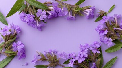 Lovely lilac flowers arranged on a purple background. Perfect for a feminine design.