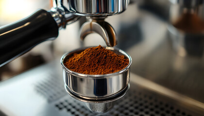 The portafilter coffee, close-up