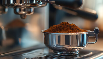 The portafilter coffee, close-up