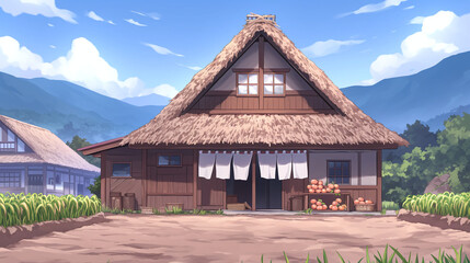 Traditional Japanese Farmhouse in a Peaceful Village